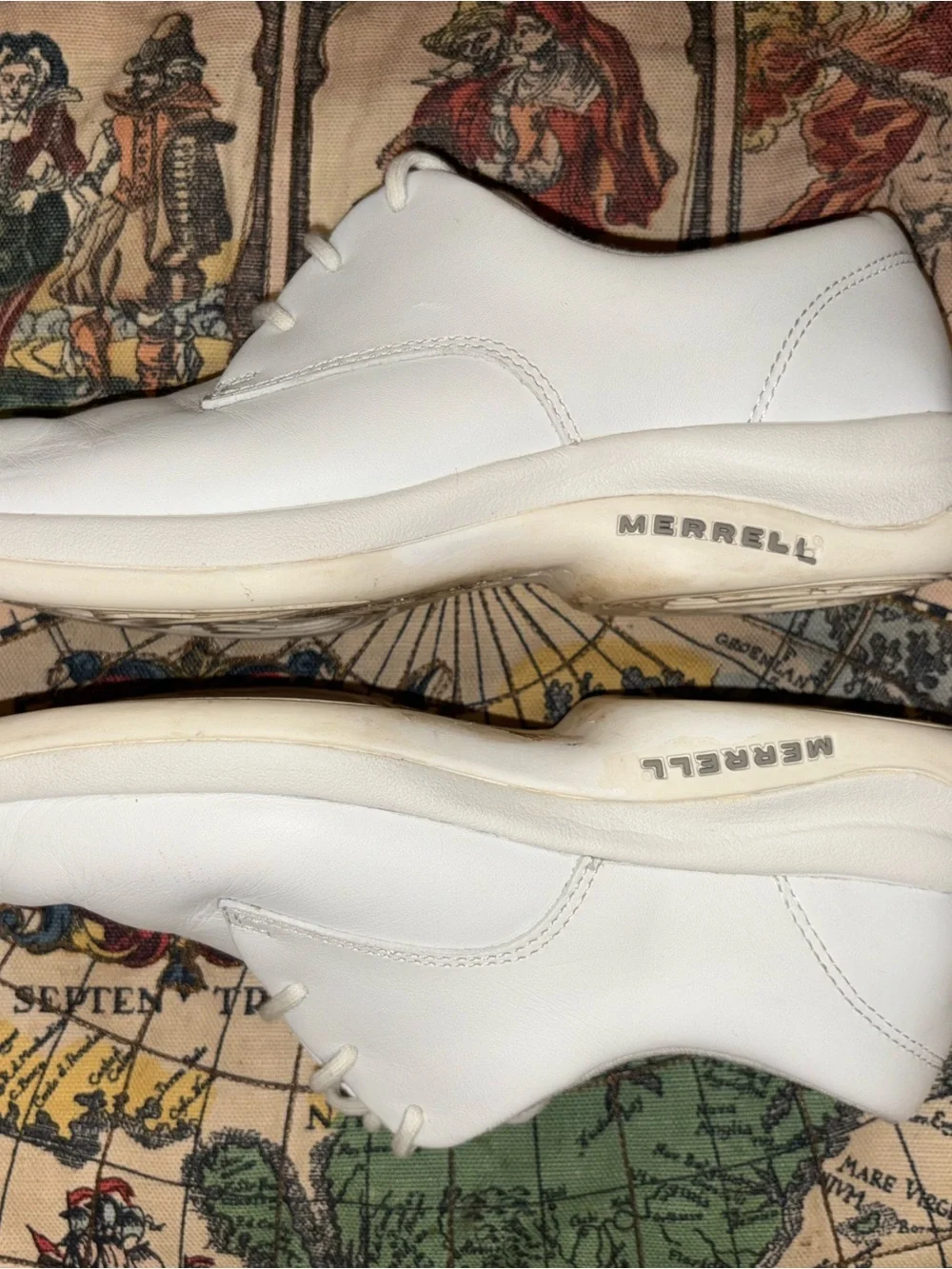 Merrell White Leather Lace-Up Oxford Shoes